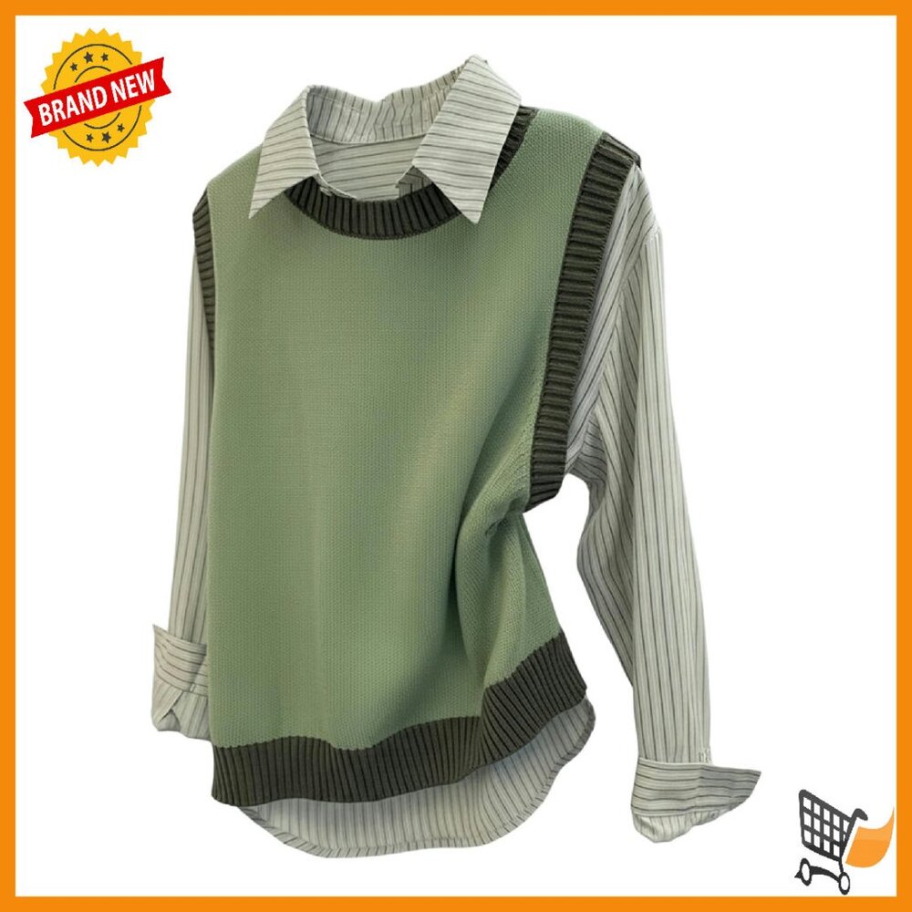 Lightweight Knit Sweater Vest Crew Neck Sleeveless Fall Casual Top